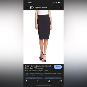 Theory Navy Virgin Wool Pencil Skirt